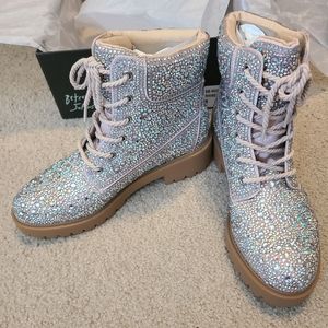 NEW Betsey Johnson Hudson Rhinestone Boots in size 8